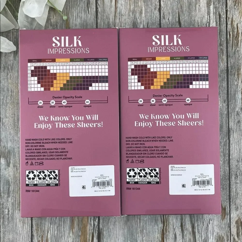 Silk Impressions Shimmer Sheer Pantyhose Stockings 40 Denier Sheer 2, 2-Packs 3X